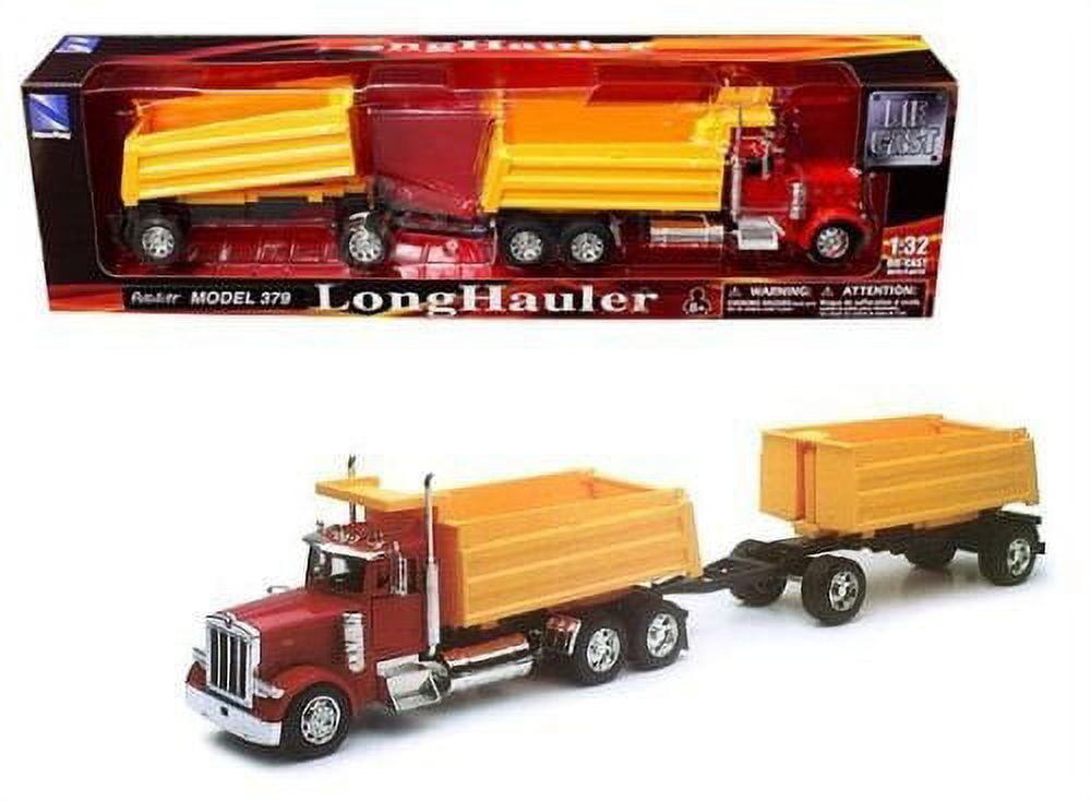 New 1:32 PETERBILT MODEL 379 DOUBLE DUMP TRUCK & Trailer SS-10573A