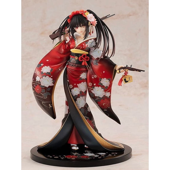 New 1/7 Date A Live Tokisaki Kurumi Alluring Kimono Ver.Character Anime Statue Figure Desktop Ornament Popular Decorations Fan Souvenirs Creative Gift Collection 23cm/9inch