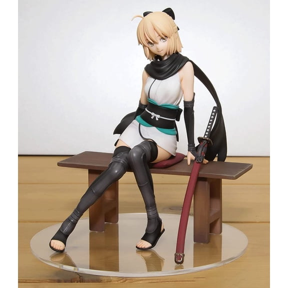 New 1/8 Fate/Grand Order Saber Souji Okita Resting Swordsman Character Anime Statue Figure Desktop Ornament Popular Decorations Fan Souvenirs Creative Gift Collection 17cm/6.7inch