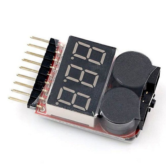 New 1-8S Lipo/Li-ion/Fe Battery Low Voltage Meter Tester Buzzer Alarm
