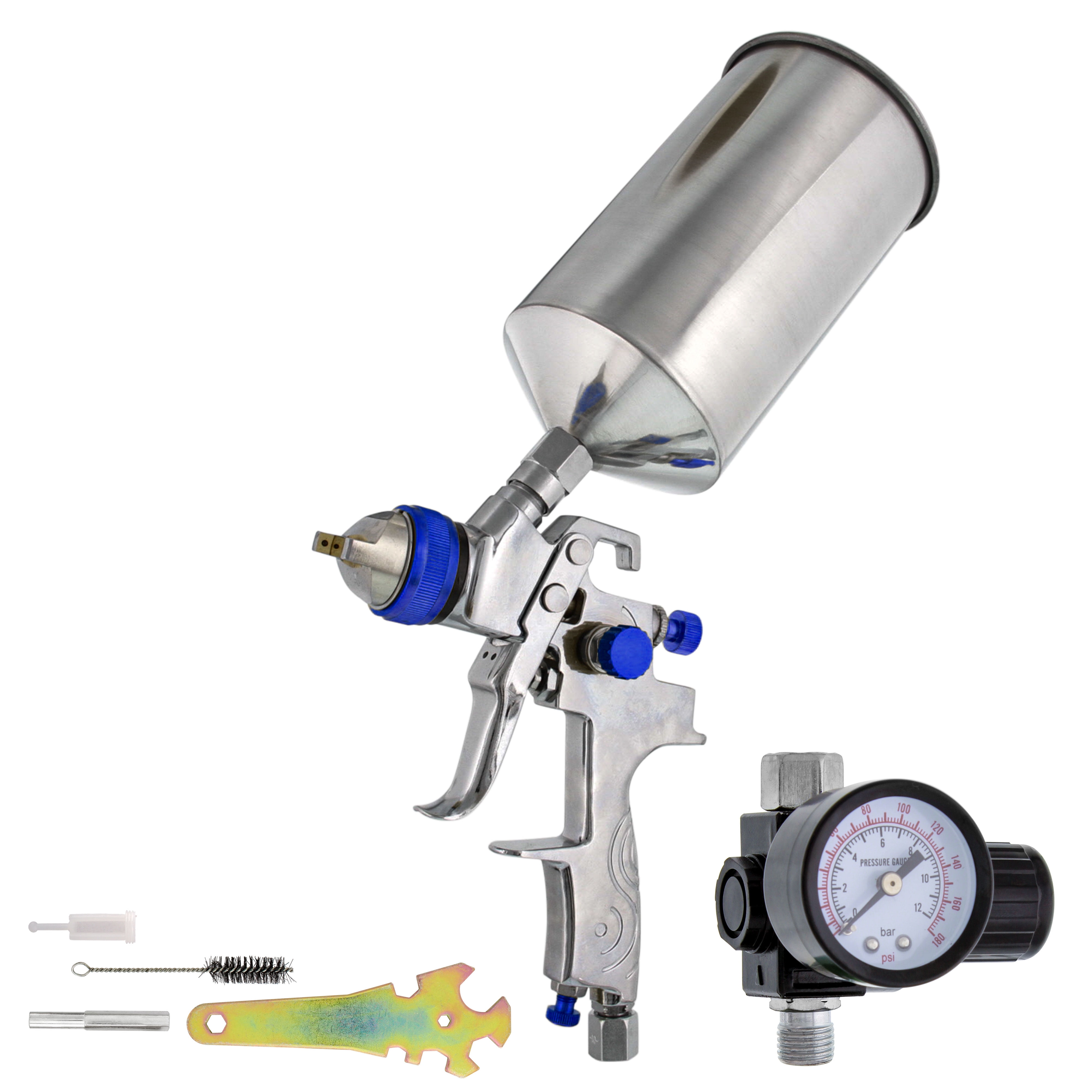 New 1.8mm HVLP Gravity Feed SPRAY GUN Air Regulator Auto Paint Primer Prime Car