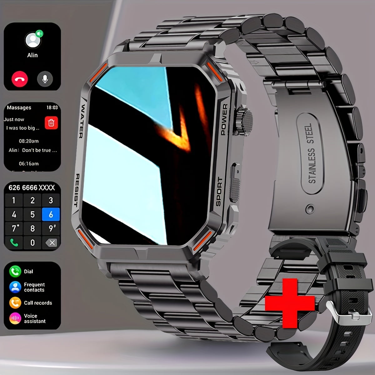 New 1.96inch Fulltouch Largescreen Smartwatch, Wireless Talk/dial