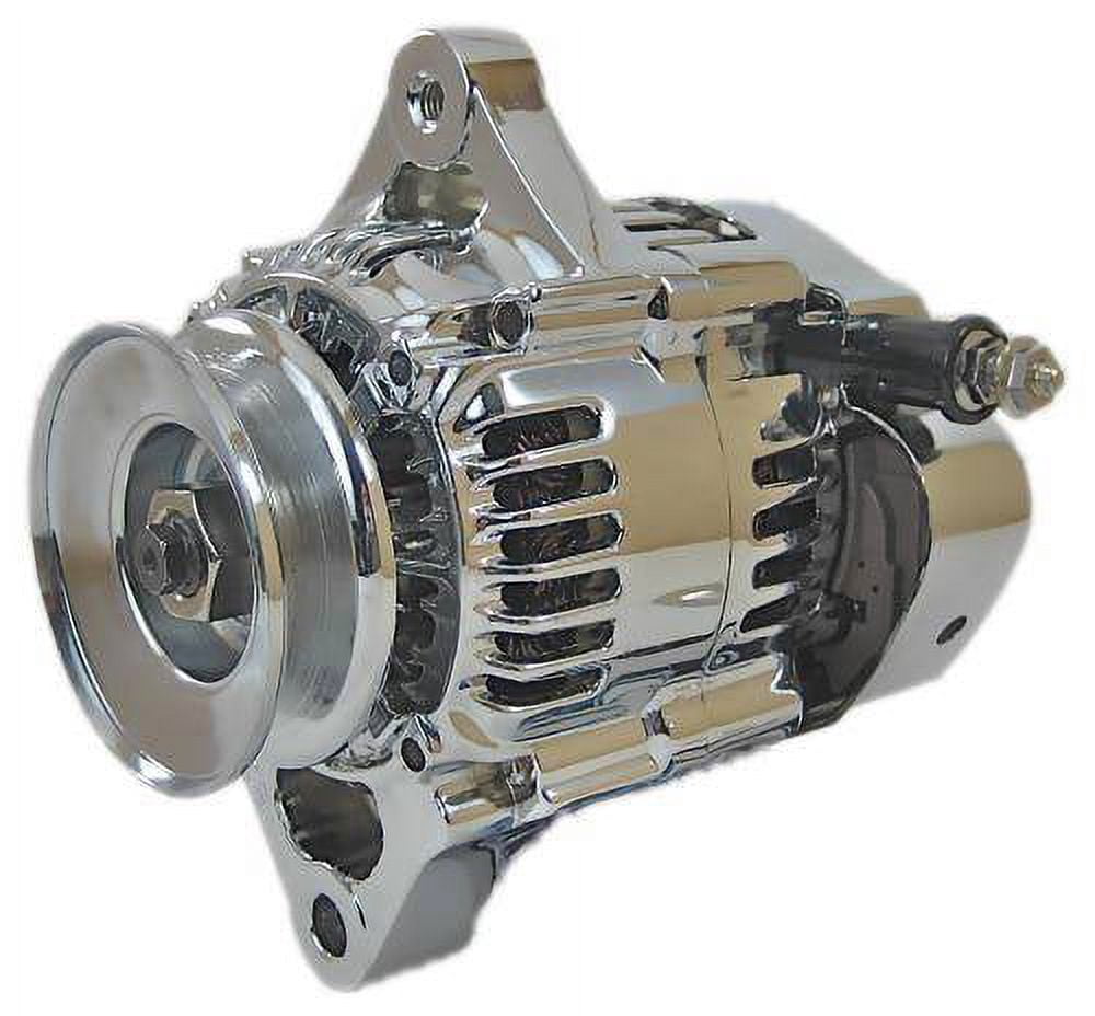 New 1-Wire Self Energizing 60A 12V Chrome Chevy Mini Alternator ...