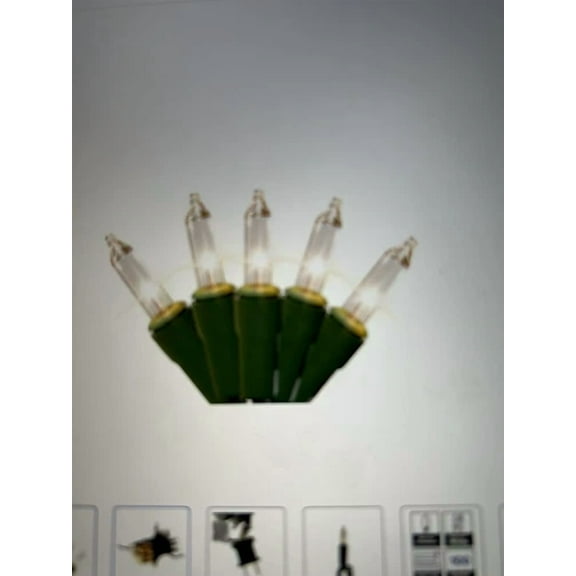 New 100 Count Clear Mini String Lights Green Wire Party Mardi Grasporch Balcony