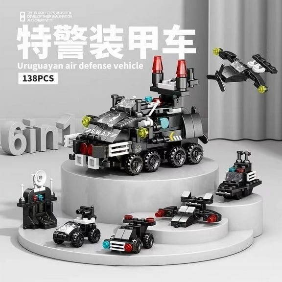 New 1000+PCS City Police Station Car Headquarters Building Blocks Truck SWAT Figure WW2 Military Bricks Toys for Children Kids