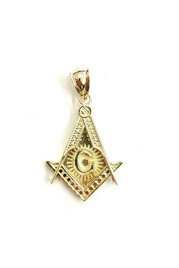 New 10k yellow Gold Freemason Masonic solid Pendant charm jewelry fine gift 2.9g