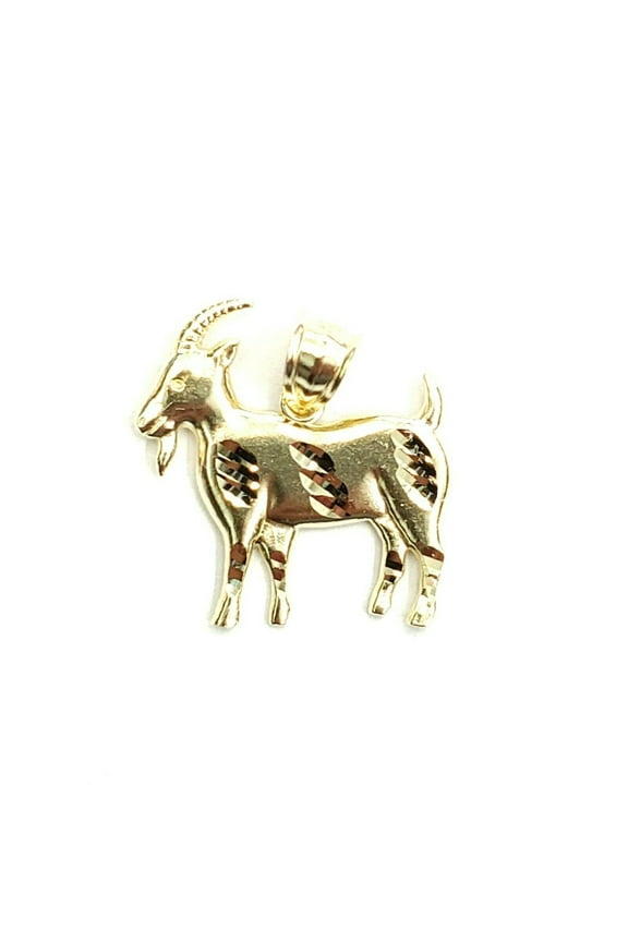 New 10k yellow Gold Goat Pendant charm diamond cut animal fine gift jewelry 1.5g