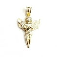 thumbnail image 1 of New 10k yellow Gold angel Pendant charm wings gift fine jewelry diamond cut 1.3g, 1 of 12