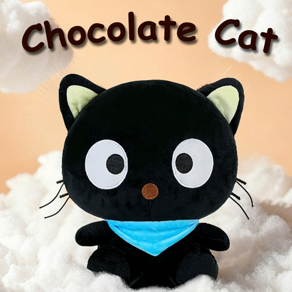 New 11"/17" Cute Chocolate Cat Plush Doll, Cartoon Soft Stuffed Plush Toys, Home Bedroom Decorations Throw Pillow