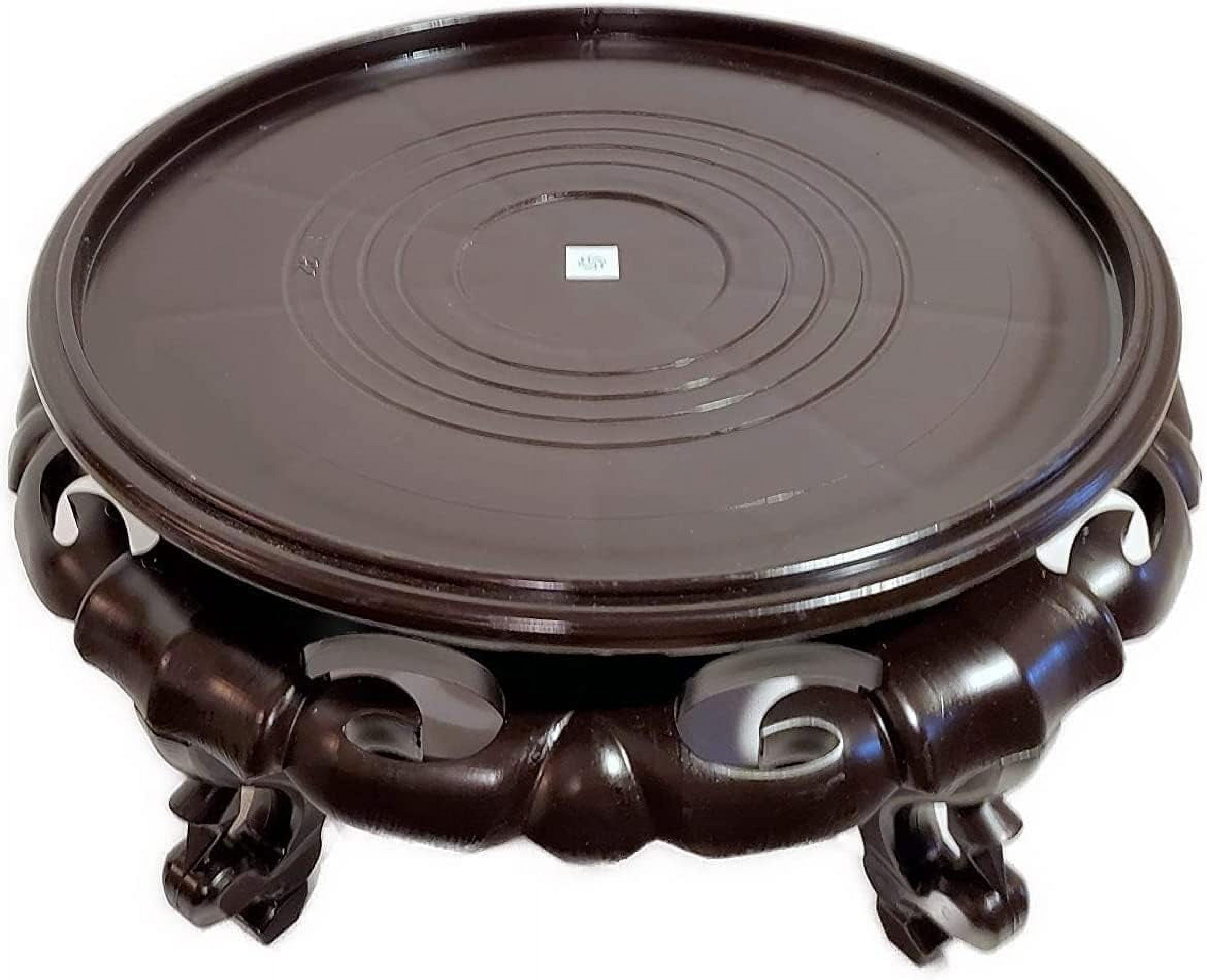 New 11" Oriental Style Dark Chocolate Decorative Design Fish Bowl Plant