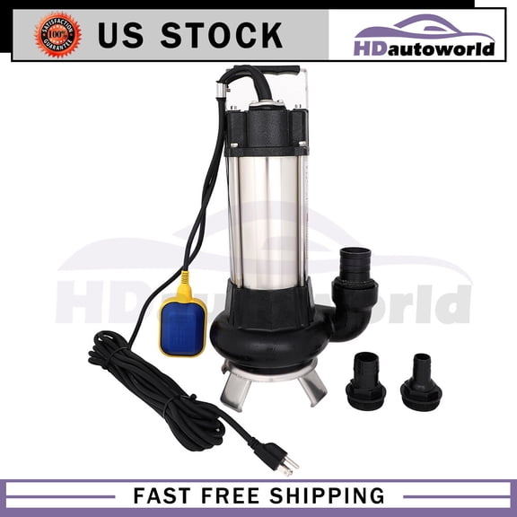 New 110V 1.5HP Sump Pump Industrial Sewage Cutter Grinder Cast iron Submersible