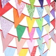 thumbnail image 1 of New 12 Flags - 3.2M Cotton Fabric Banners candy colour Bunting Decor children camping bunting birthday photo garland, 1 of 6