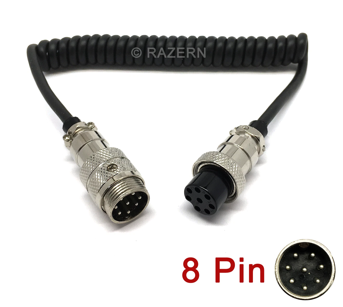 New 12 To 48" 8-Pin Microphone Extension Cord Cable For Yaesu Icom Ham Radio Mic