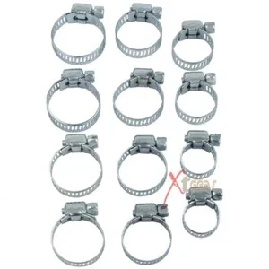 New 12Pc Hose Clamp Set Assortment Kit Pack Plumbing Automotive Secure Fitting