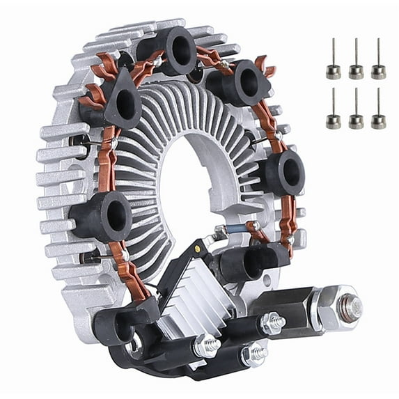 New 12V Rectifier Regulator Kit Compatible With All Delco Remy By Part Numbers 8600473 61003345 8600529 61006079 Includes 6 Negative Diodes, Regulator and Large Battery Post