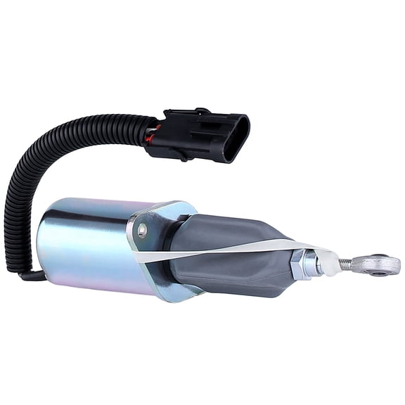New 12V Fuel Shut Off Solenoid Compatible with Cummins 4B 6B 6C 5.9L 8.3L Diesel Engine Komatsu 8.3L 3-Terminal Continuous Duty Woodward Type 3935649 3930234 4946639 SA-4941-24