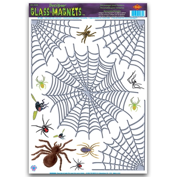 New 14 Count Halloween Spider Web Wall Clings Party Decoration 12-17"