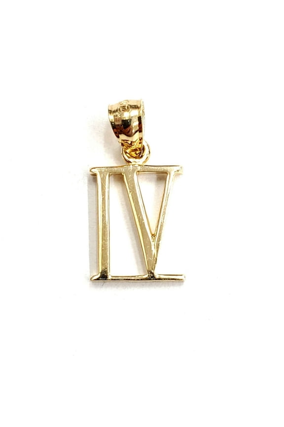 New 14KT Yellow Gold Solid Roman number 4 Pendant charm gift Fine Jewelry 1.2g