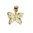 thumbnail image 1 of New 14k yellow Gold butterfly Pendant charm filigree gift fine jewelry 1.1g, 1 of 12