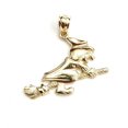 thumbnail image 1 of New 14k yellow Gold solid Witch on Broom Pendant charm Gift fine jewelry 1.8g, 1 of 12