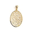 thumbnail image 1 of New 14k yellow gold oval filigree pendant hand engraved gift fine jewelry 1.8g, 1 of 12