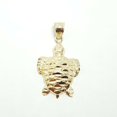 thumbnail image 1 of New 14k yellow gold turtle full body pendant charm diamond cut fine jewelry 1.7g, 1 of 11