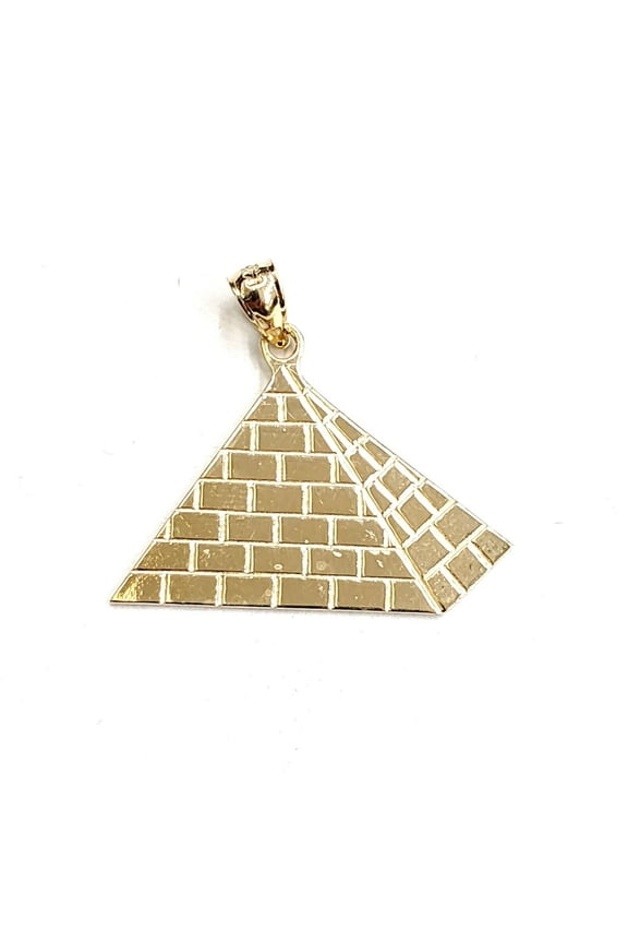 New 14k yellow solid Gold Egyptian pyramid Pendant fine gift jewelry 2.6g
