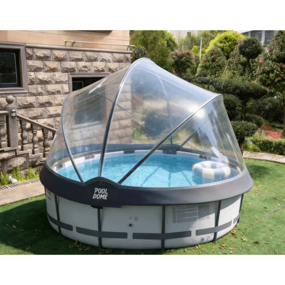 New 15 FT Round Multifunctional All Weather Cover Pool Dome Enclosure for Outdoor Pools, Compatible Clean & Warm Water, Suitable for 15 foot Round Frame Pools