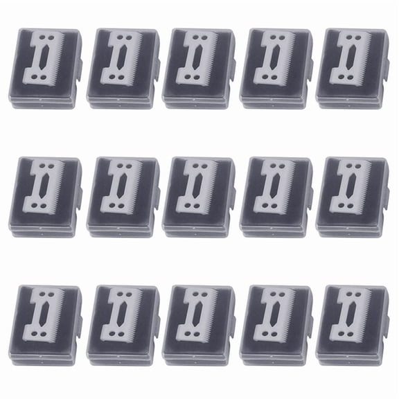 New 15Pcs 28 Teeth Zirconia Ceramic Clipper Blade for Senior Clipper,15 x Ceramic Blade 15 x box,white