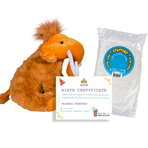 Mighty The Mammoth 16" Plush Stuffed Animal Toy Soft Prehistoric Elephant Plush for Kids and Collectors