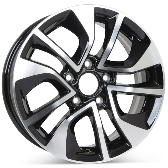 New 16 x 6.5 Replacement Wheel for Honda Civic 2013 2014 2015 Machined with Black Rim 64054