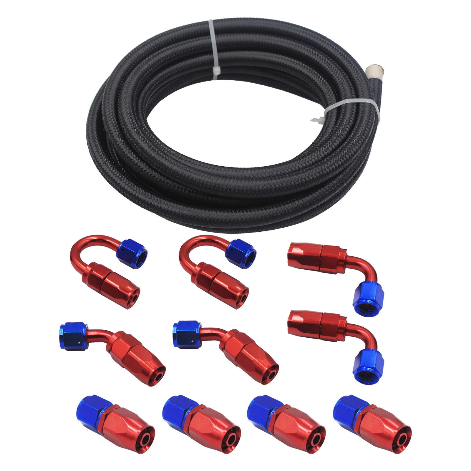 New 16ft 6AN Stainless Steel Fuel Line Braided 10PCS Swivel Fitting