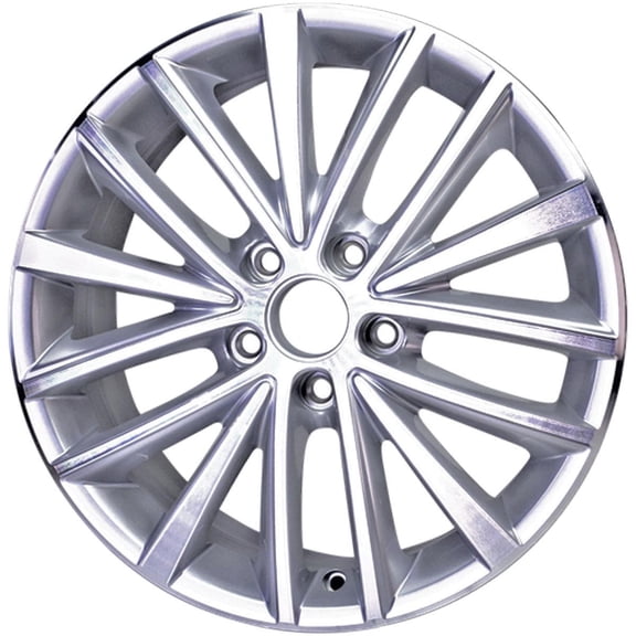 New 17x7 Machined Silver Pocket Alloy Wheel for 2012-2016 Volkswagen Jetta 5x112 15 Spoke Factory Replacement OE 5C0601025A Hollander 560-69910 Rim