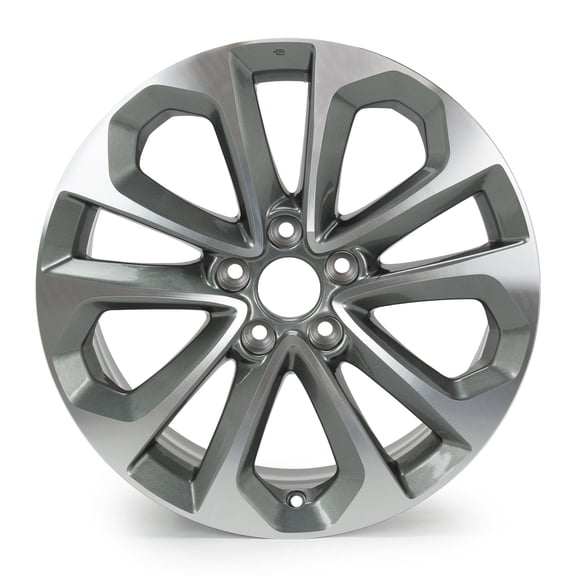 18" Wheel Rim 18x8-inch 5-Lug Machined Grey, for 2013-2015 Honda Accord Replacement Rims