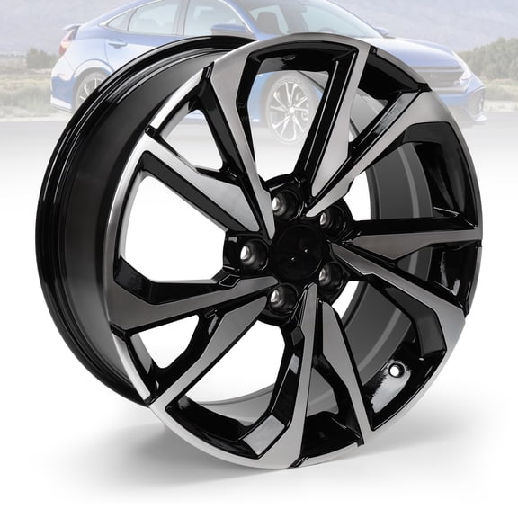 18"x8" Replacement Wheel Rim for 2017-2021 Honda Civic, 18 inch Alloy Rim, Black
