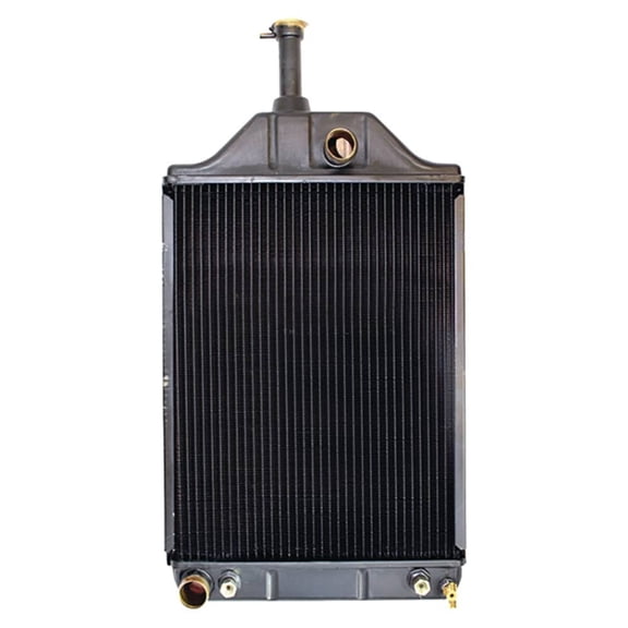 Tractor Radiator with Oil Cooler Compatible with Massey Ferguson 255 265 Early Diesel Copper Core Perkins A4.236 236ci 4-Cyl with Adapters Cap Not Included Replaces 531981M94