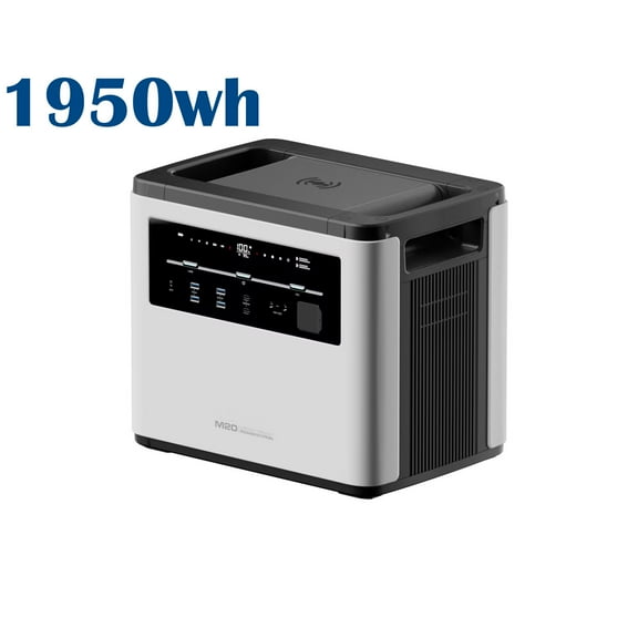 New 1953Wh Portable Power Solar Generator with 60W USB-C PD Output, 110V Pure Sine Wave AC Outlet Backup Lithium Battery for Outdoors Camping Travel Hunting Home Blackout