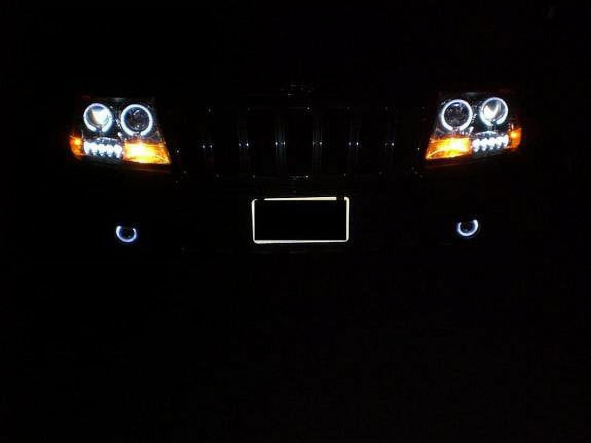 For 1999-2004 Jeep Grand Cherokee White Halo Fog Lamps Lights