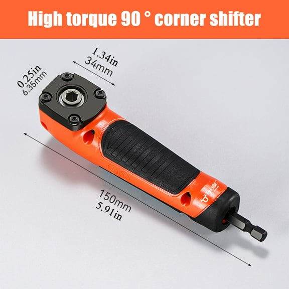 New 1PC Multifunctional Electric Corner Screwdriver,High Torque 90 ° Right Angle Screwdriver,Manual Tool,Blue and Orange