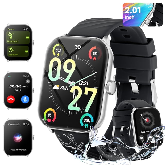 FITORA 2026 2.01” HD Smart Watch for Android/iPhone Bluetooth Calls ...