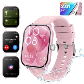 FITORA 2026 2.01” HD Smart Watch for Android/iPhone Bluetooth Calls Answer IP68 Waterproof Fitness Tracker Music Playback Remote Photography-Pink