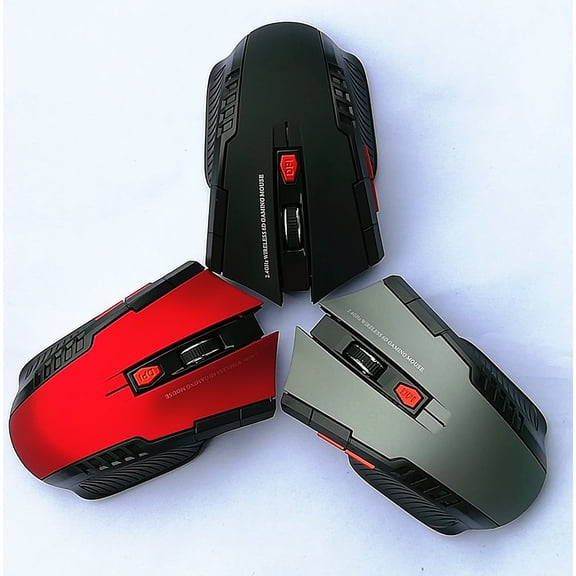 New 2.4G wireless mouse for portable computers, laptops, ergonomic office and business use, with nano receiver, silent optical mouse for laptops, PCs and notebook computers.,black- 2.4G