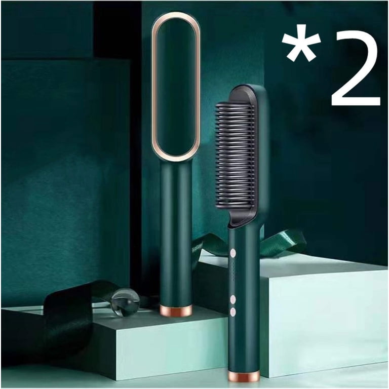 New 2 In 1 Hair Straightener Hot Comb Negative Ion Curling Tong