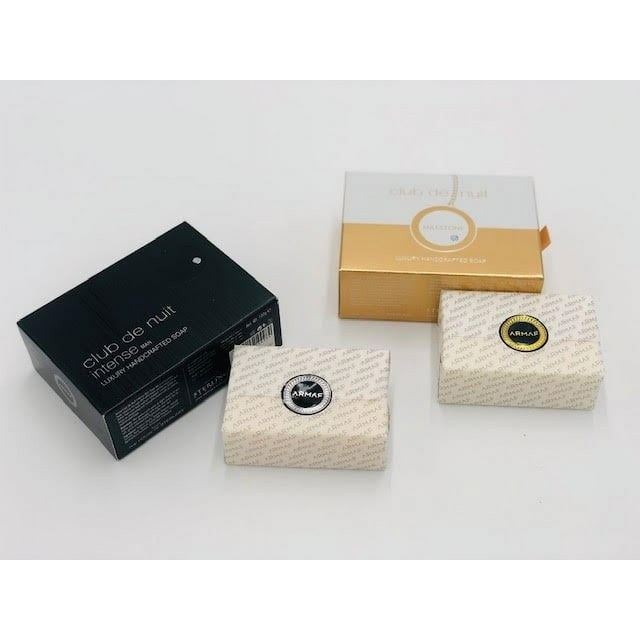 New 2 Pack of Assorted Armaf Club De Nuit Intense and Club De Nuit Milestone Luxury Perfumed Handcrafted Hand & Body Soap Bar 4.5 oz For Men Paraben free (Club De Nuit Intense Soap + Milestone Soap)…