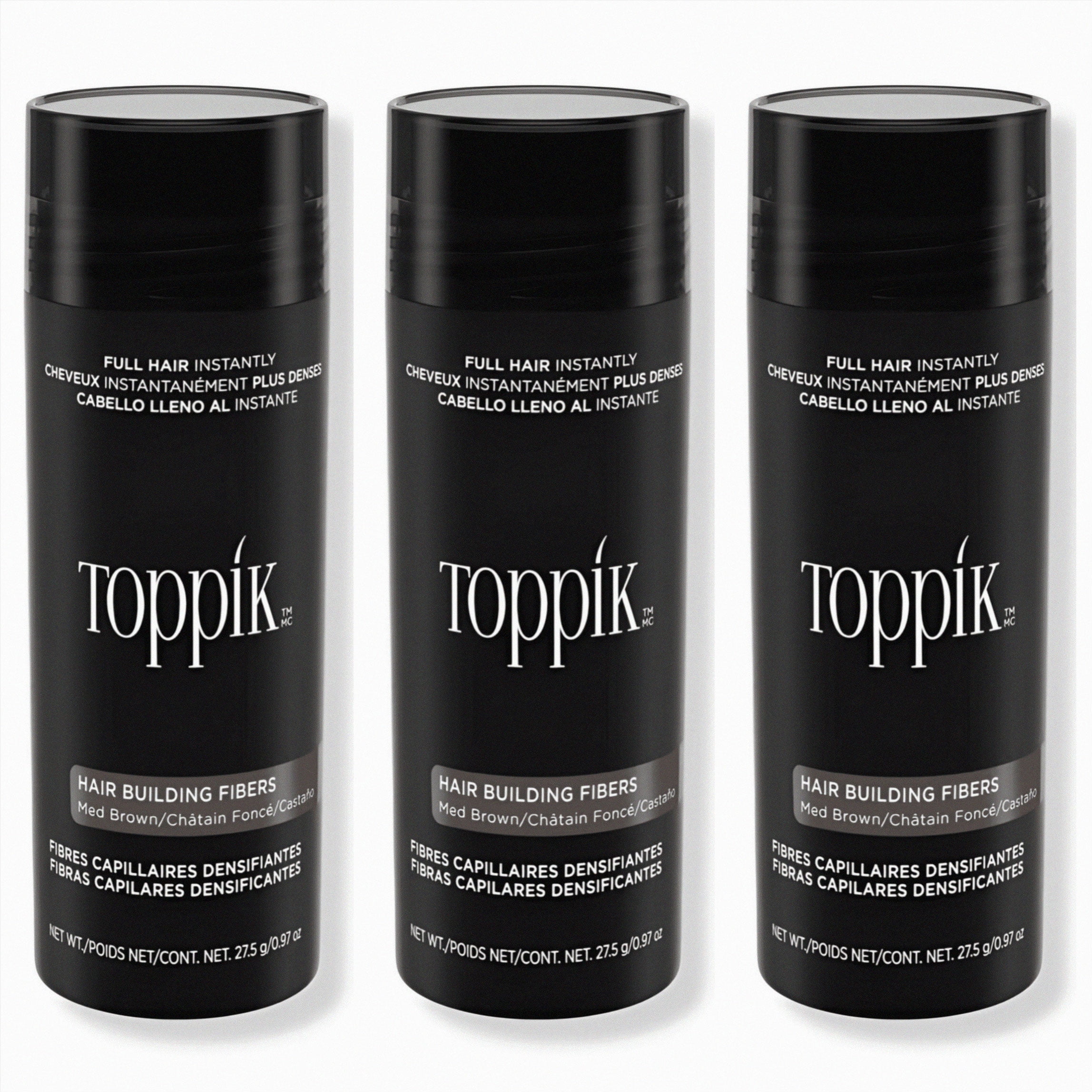 New 2 Pack T'oppik Hair Building Fibers - Medium Brown 27.5 g/0.97 oz ...