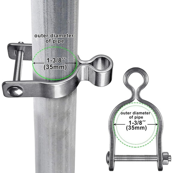 New 2-Pack Wall Mount Gate Hinge 1-3/8Inch Farm Gate Hinge, 304 Stainless Steel Tube Gate Hinge, Fence Hinge