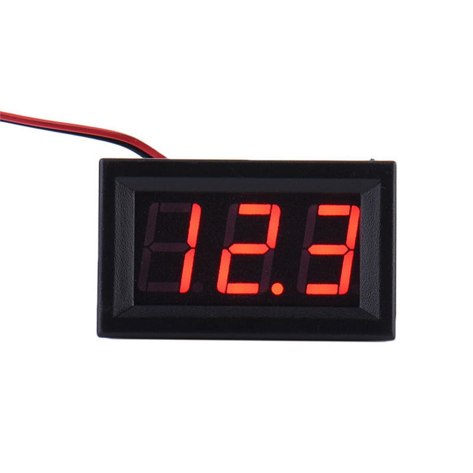 CenryKay Mini DC Digital Voltmeter – 2 Wire Blue LED Display For 4.5-30V Voltage Monitoring (6 Pack)