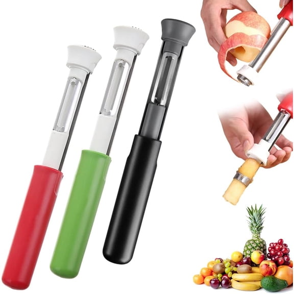 2 in 1 Apple Corer and Peeler Tool, 2026 New Stainless Steel Red Bell Pepper Seed Corer, Multi-Purpose Apple Corer for Home Kitchen, Vegetable Fruit Kitchen Gadget