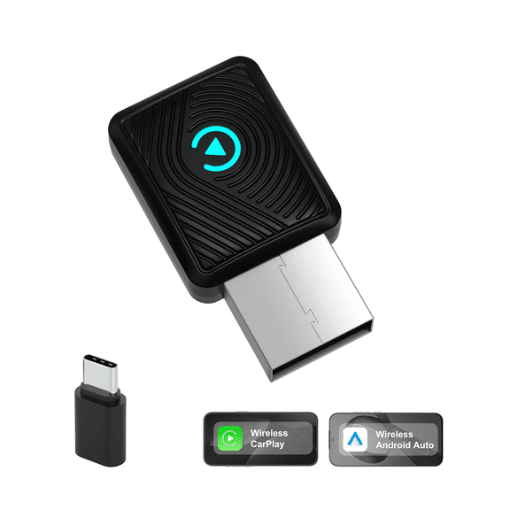 New 2 in 1 Wireless CarPlay Adapter Type C USB Plug Android Auto Wireless Adapter for Factory Wired Cars Carplay Auto Connect