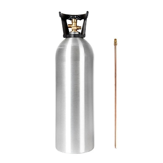 New 20 lb. Aluminum CO2 Cylinder with CGA320 Valve and Siphon - Carbon Dioxide Tank